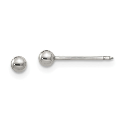 14E Inverness Stainless Steel Polished 3mm Ball Post Earrings