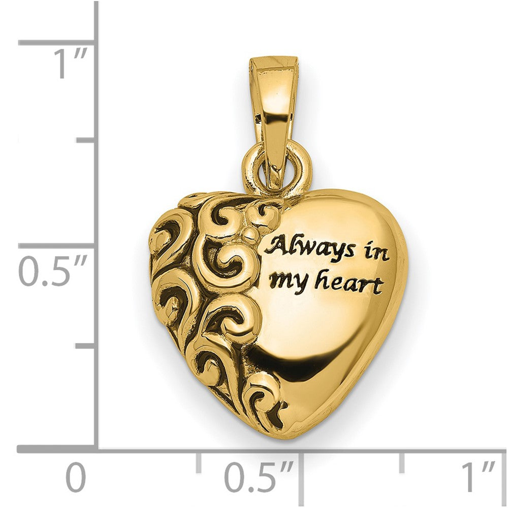 Sentimental Expressions 14K Heart Remembrance Ash Holder Pendant 14YQSX173