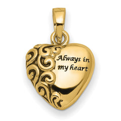 Sentimental Expressions 14K Heart Remembrance Ash Holder Pendant 14YQSX173