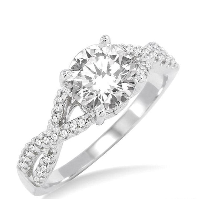 Parkplace Jewelers Round Shape Diamond Engagement Ring 218C4PPFHWG-LE