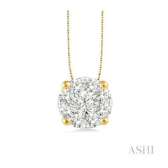 ASHI Round Shape Lovebright Essential Diamond Solitaire Pendant 91756PPFHPDYW