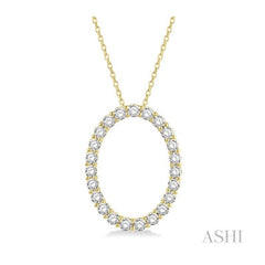 ASHI Oval Shape Diamond Pendant 901H1PPFGPDYG
