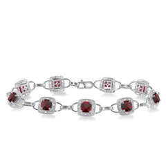 Parkplace Jewelers Cushion Shape Gemstone & Halo Diamond Bracelet 78270PPTSGTWG