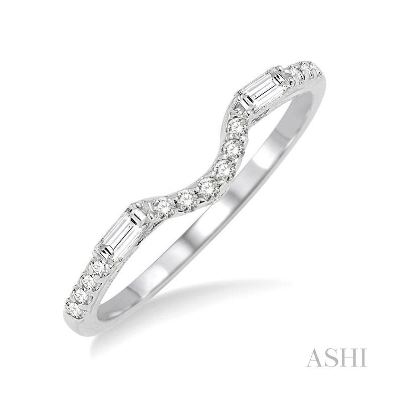 ASHI Chevron Baguette Diamond Wedding Band 31466PPFHWG