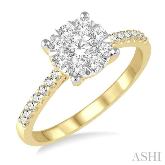 ASHI Round Shape Lovebright Diamond Engagement Ring 150C2PPFGYW