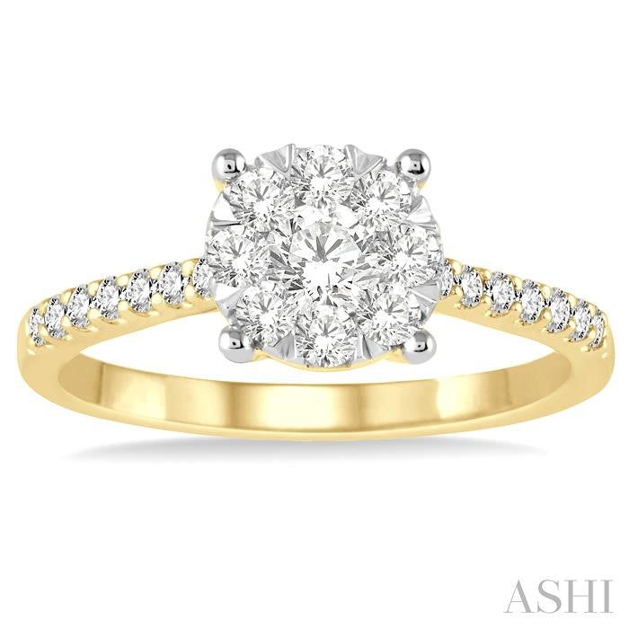 ASHI Round Shape Lovebright Diamond Engagement Ring 150C2PPFGYW