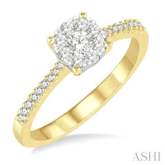 ASHI Round Shape Lovebright Diamond Engagement Ring 150C4PPFGYW