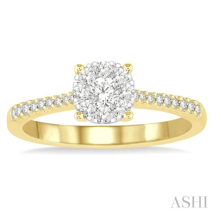ASHI Round Shape Lovebright Diamond Engagement Ring 150C4PPFGYW