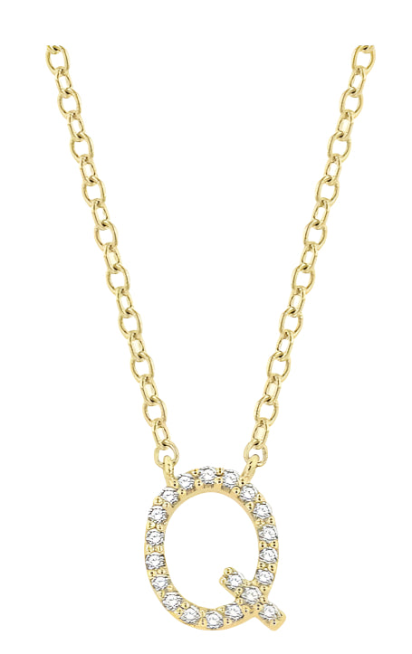 Parkplace Jewelers Block 'Q' Initial Diamond Pendant 912F9PPFSPDYG-Q
