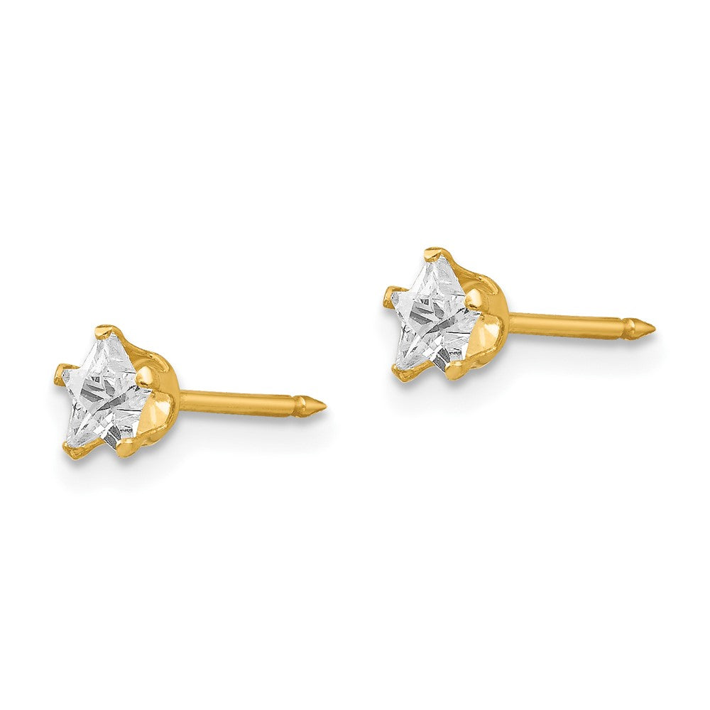 151E Inverness 14k 4mm Star CZ Post Earrings