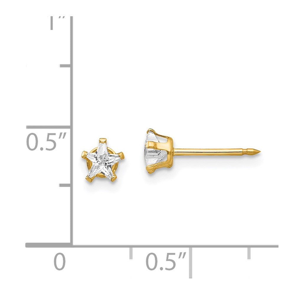 151E Inverness 14k 4mm Star CZ Post Earrings