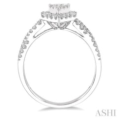 ASHI Pear Shape Halo Lovebright Diamond Engagement Ring 152A3PPFHWG