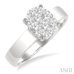 ASHI Oval Shape Lovebright Diamond Ring 152G3PPFGWG
