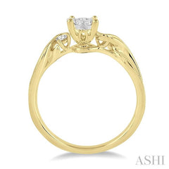 ASHI Round Shape Lovebright Diamond Engagement Ring 15345PPFHYW-LE