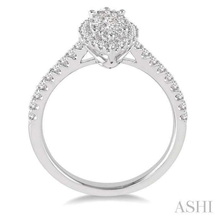 ASHI Marquise Shape Halo Lovebright Essential Diamond Ring 153B3PPFVWG