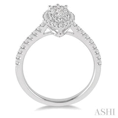 ASHI Marquise Shape Halo Lovebright Essential Diamond Ring 153B3PPFVWG