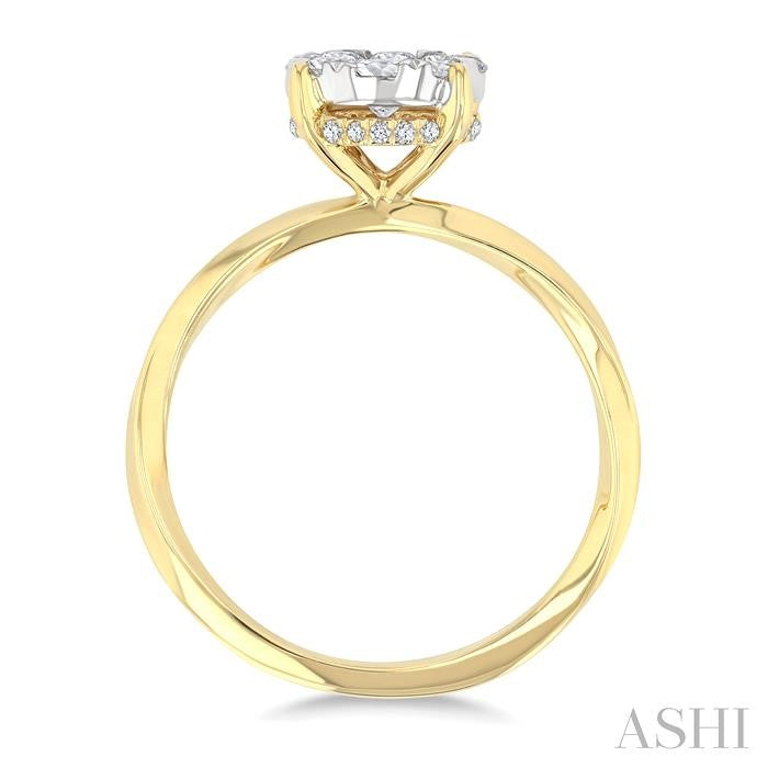ASHI Round Shape Lovebright Diamond Engagement Ring 153G3PPFGYW