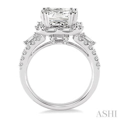 ASHI Princess Shape Semi-Mount Halo Diamond Engagement Ring 15440PPFRWG-SM-1.30