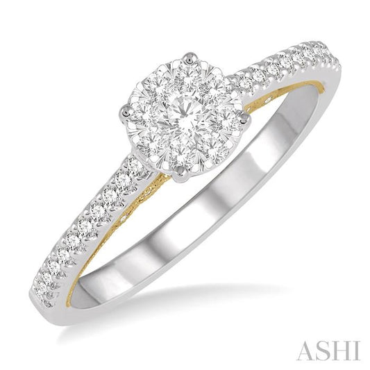 ASHI Round Shape Lovebright Diamond Engagement Ring 154E4PPFVWY