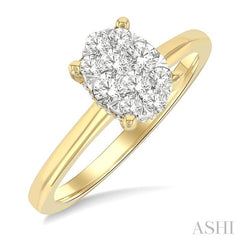 ASHI Oval Shape Lovebright Diamond Ring 154G3PPFGYW