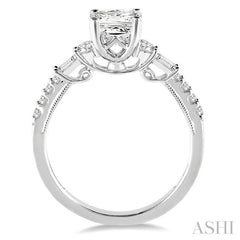 ASHI Princess Shape Semi-Mount Diamond Engagement Ring 15624PPFVWG-SM