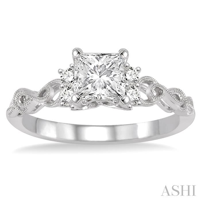 ASHI Princess Shape Diamond Engagement Ring 15723PPFHWG-LE