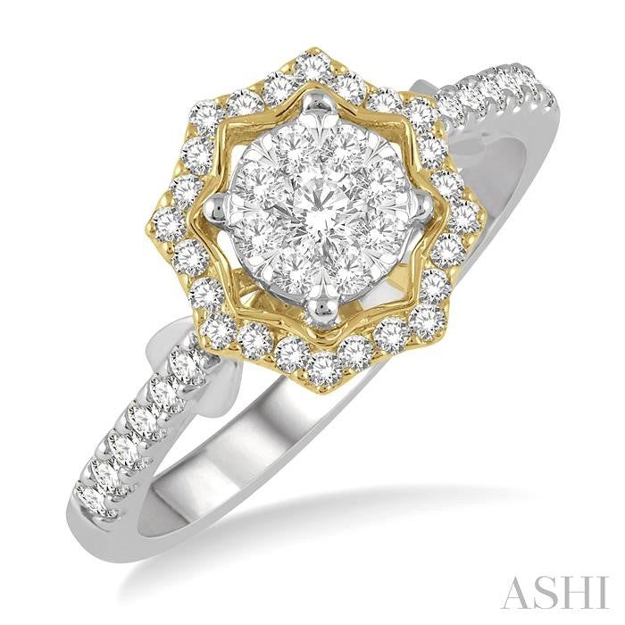ASHI Round Shape Halo Lovebright Diamond Fashion Ring 157E3PPFGWY