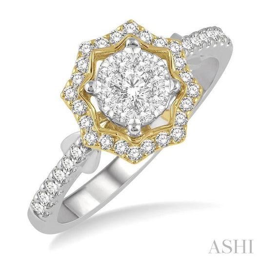 ASHI Round Shape Halo Lovebright Diamond Fashion Ring 157E3PPFGWY