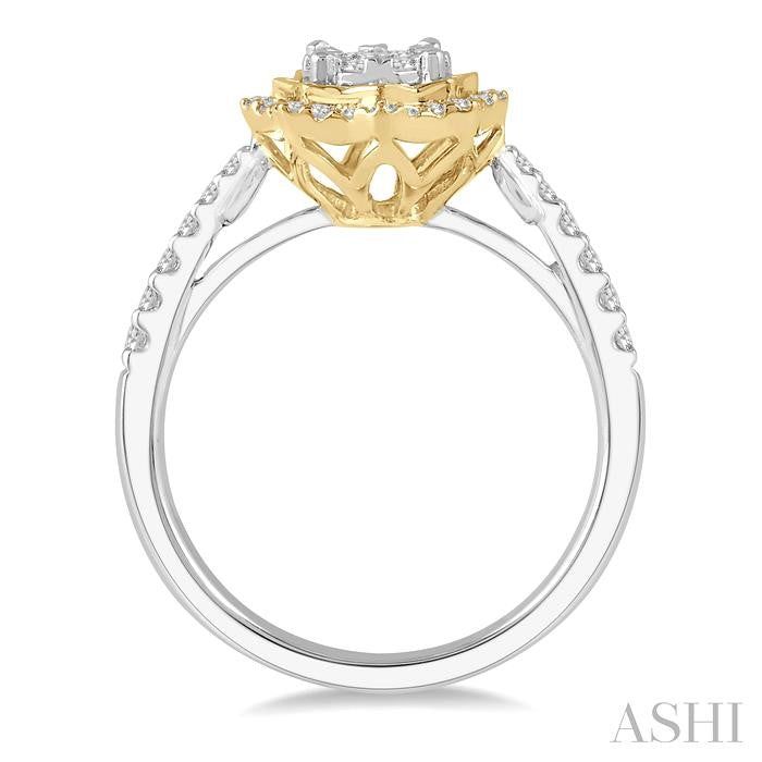 ASHI Round Shape Halo Lovebright Diamond Fashion Ring 157E3PPFGWY