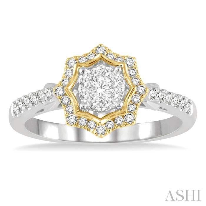 ASHI Round Shape Halo Lovebright Diamond Fashion Ring 157E5PPFGWY