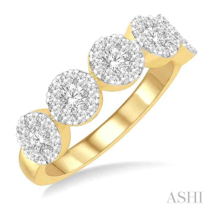 ASHI Round Shape 5 Stone Lovebright Essential Diamond Wedding Band 158D1PPFGYW
