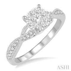 ASHI Round Shape Lovebright Diamond Engagement Ring 159C3PPFVWG-LE