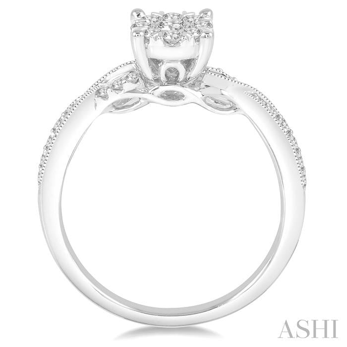 ASHI Round Shape Lovebright Diamond Engagement Ring 159C3PPFVWG-LE