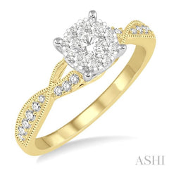 ASHI Round Shape Lovebright Diamond Engagement Ring 159C3PPFVYW-LE