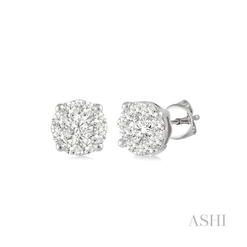 ASHI Round Shape Lovebright Essential Diamond Stud Earrings 91755PPFGERWG