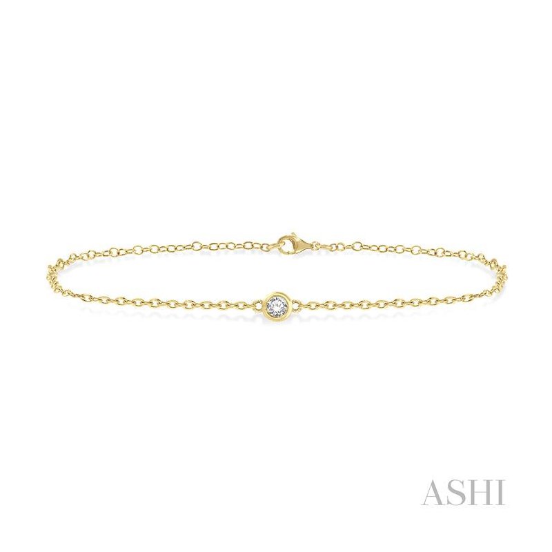 ASHI Bezel Set Petite Diamond Fashion Chain Bracelet 702E0PPTGYG
