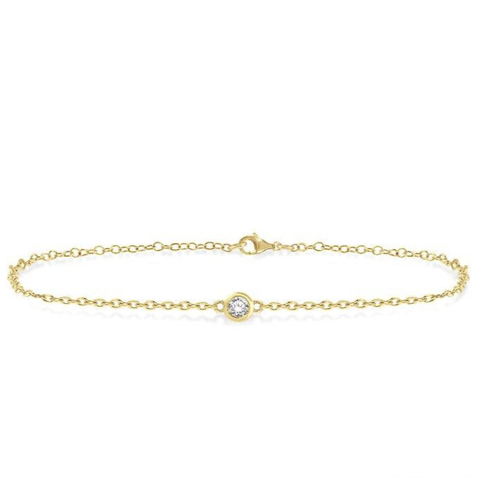 Parkplace Jewelers Bezel Set Petite Diamond Fashion Chain Bracelet 702E0PPTGYG