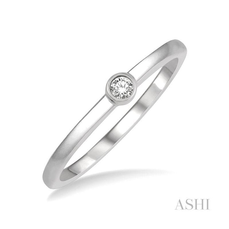 ASHI Stackable Bezel Set Petite Diamond Fashion Promise Ring 389G9PPTGWG