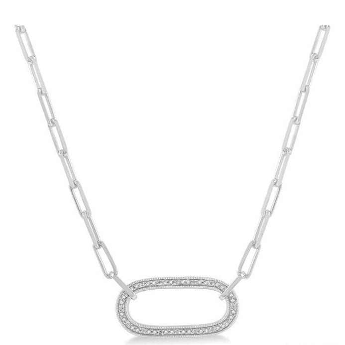 Parkplace Jewelers Silver Paper Clip Diamond Fashion Pendant 88858PPSSSLPD