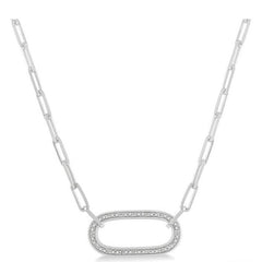 Parkplace Jewelers Silver Paper Clip Diamond Fashion Pendant 88858PPSSSLPD