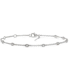 Parkplace Jewelers Marquise Shape Diamond Station Chain Bracelet 704C0PPTGWG