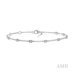 ASHI Marquise Shape Diamond Station Chain Bracelet 704C0PPTGWG