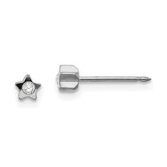 171E Inverness Stainless Steel Polished Crystal in Star Earrings