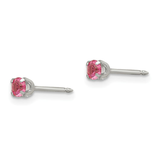 177E Inverness Stainless Steel 3mm Rose Crystal Earrings