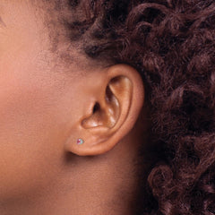 177E Inverness Stainless Steel 3mm Rose Crystal Earrings
