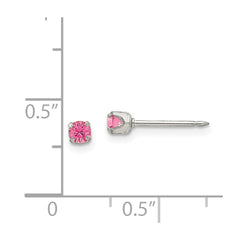 177E Inverness Stainless Steel 3mm Rose Crystal Earrings