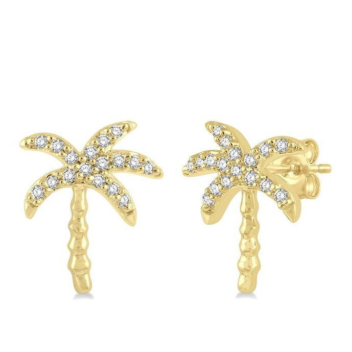 Parkplace Jewelers Palm Tree Petite Diamond Fashion Earrings 645B8PPTSERYG