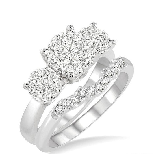 Parkplace Jewelers Past Present & Future Lovebright Diamond Wedding Set 159E2PPFVWG-WS