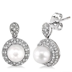 Parkplace Jewelers Pearl & Halo Diamond Earrings 56625PPFSERWG