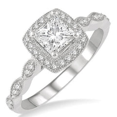 Parkplace Jewelers Princess Shape Halo Diamond Engagement Ring 248G3PPFHWG-LE